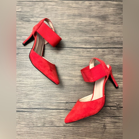 Suede Ankle Strap Heels - Picture 2 of 6